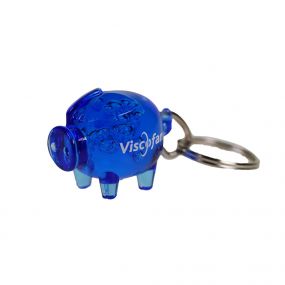 Recycled acrylic pig shaped keychain